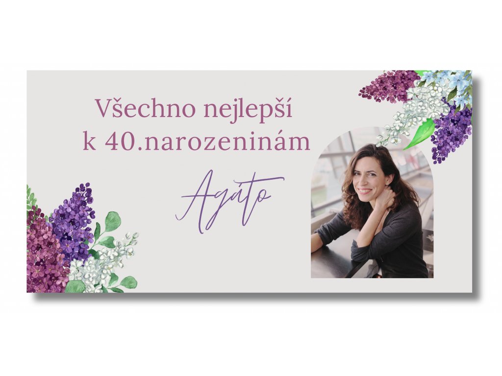 Personal Narozeninový banner s fotkou - Orgovan Rozmer banner: 130 x 260 cm