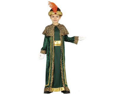 Detský kostým Kráľ Baltazár- zelený (Velikost - děti S)