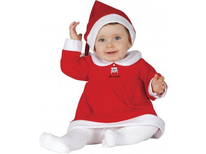 Detský kostým Slečna Clausová (Velikost nejmenší 12 - 18 měsíců )