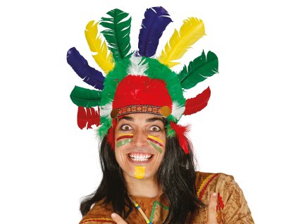 Barevná indiánská čelenka