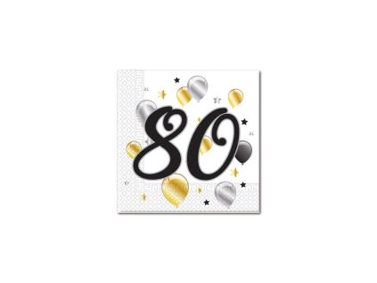 28398 1 servitky s cislom 80 milestone 33 x 33 cm 20 ks