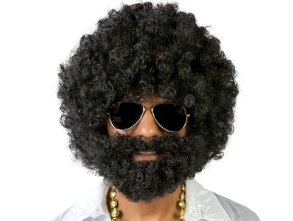 Afro paruka s vousy