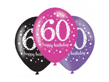 32932 latexove balony narodeninove cislo 60 ruzova party 6 ks