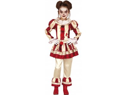 Detský dievčenský kostým - Hororový klaun (Velikost - děti M)