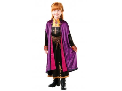 Detský deluxe kostým - Anna (šaty) (Velikost - děti L)