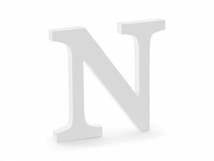 Drevené písmeno - N biele