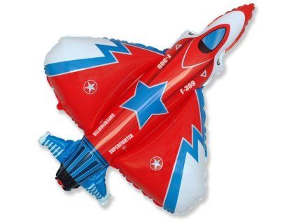 Fóliový balón - Stíhačka, červená