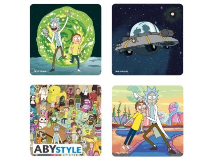 rick and morty set 4 dessous de verre generique