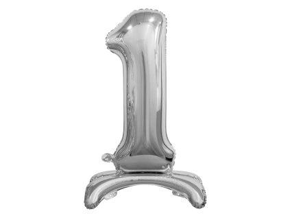 Samostojaci fóliový balón 1 strieborný 74 cm