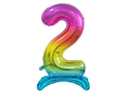 Samostojaci fóliový balón 2 dúhový 74 cm