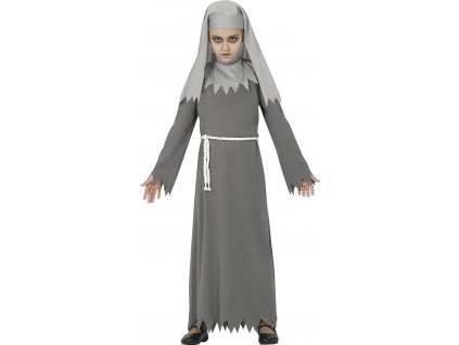 Detský sivý kostým - Mníška Annabelle (Velikost - děti M)
