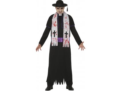 Pánsky kostým - Zombie kňaz (Velikost - dospělý L)