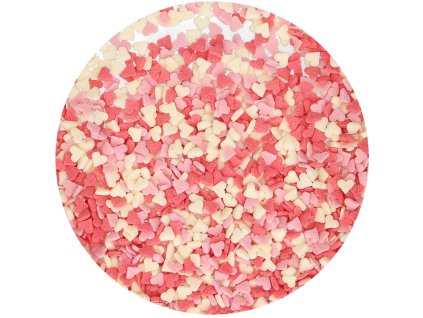 Cukrářské zdobení Mini srdíčka bílé růžové červené 60 g