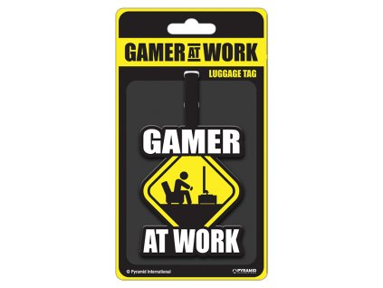 Štítok na batožinu Gamer at work