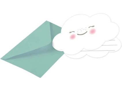 Pozvánky na oslavu - Dúha a obláčik 8 ks