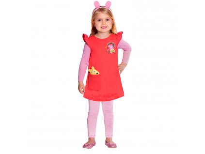 Detský kostým červený - prasiatko Peppa (Velikost - děti S)