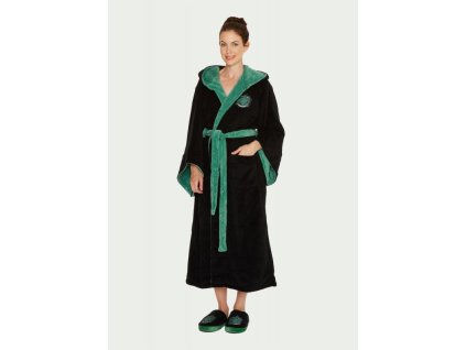 Slytherin Womens Bathrobe Hood down Front WEB