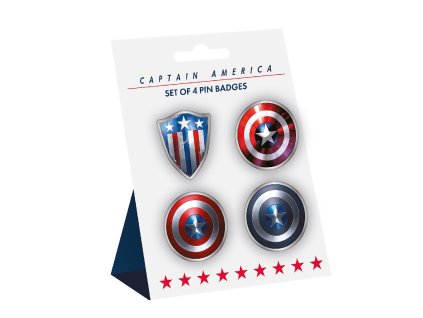 Sada odznakov Marvel - Kapitán Amerika 4 ks