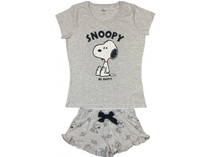 Dámske pyžamo - Snoopy sivé (Velikost - dospělý L)