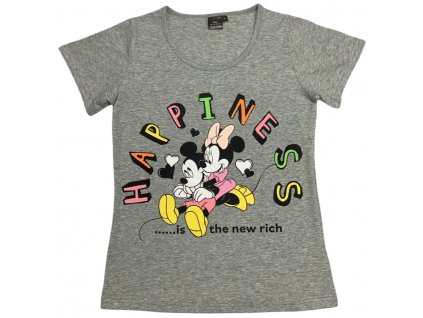 Dámske tričko - Minnie Mouse Hapiness sivé (Velikost - děti L)