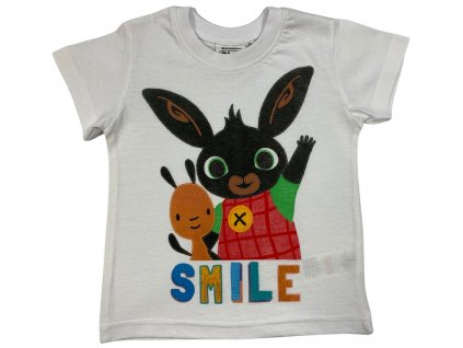 Chlapčenské tričko - Bing Smile biele (Velikost - děti 104)