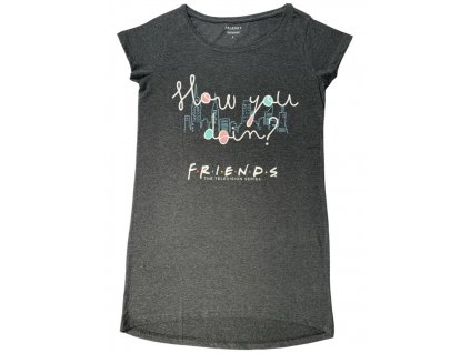 Dámske pyžamové tričko - Friends čierne (Velikost - děti L)