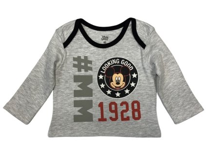 Detské tričko - Mickey Mouse sivé (Velikost nejmenší 3 měsíce)