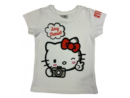 Dievčenské tričko - Hello Kitty biele (Velikost - děti 104)