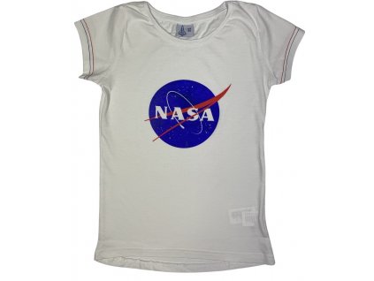 Dievčenské tričko - NASA biele (Velikost - děti 134)