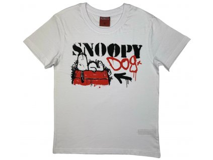 Chlapčenské tričko - Snoopy biele (Velikost - děti 134)