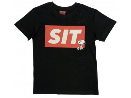 Chlapčenské tričko - Snoopy čierne (Velikost - děti 134)