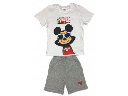 Chlapčenský letný set tričko a nohavice - Mickey Mouse sivý (Velikost - děti 104)