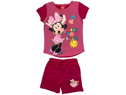 Letný plážový set Minnie Mouse - tmavoružový (Velikost - děti 104)