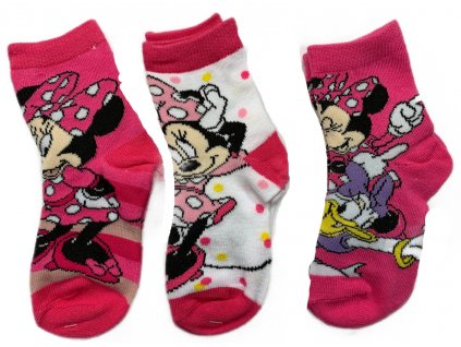 Sada 3 párov detských ponožiek - Minnie Mouse mix (Velikost ponožek 23-26)