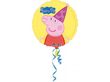 72486 foliovy balon peppa pig zlty kruh 43 cm