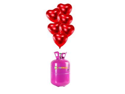 Héliová sada - Valentín červené srdiečka 10 ks