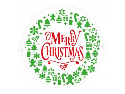 75324 stencil merry christmas 25 cm