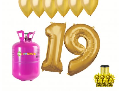 77415 helium party set na 19 narodeniny so zlatymi balonmi