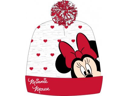 Dievčenská zimná čiapka - Minnie Mouse (Velikost kšiltovka 52)
