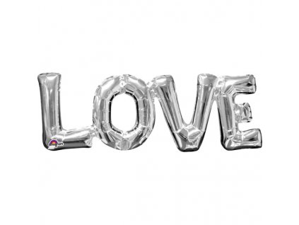 79709 foliovy balon love strieborny 63 x 22 cm