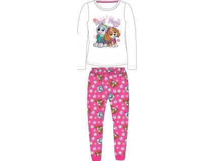 Dievčenské pyžamo - Paw Patrol, biele (Velikost - děti 122)