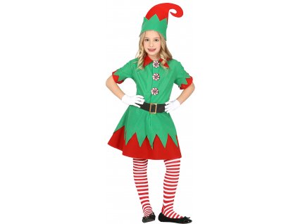 Dievčenský vianočný kostým - Elfka (Velikost - děti M)