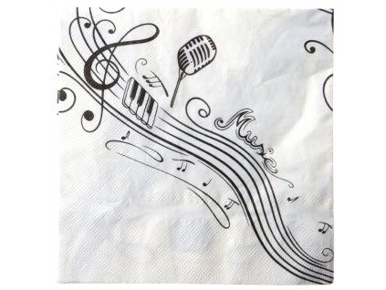 Servítky - Music, biele