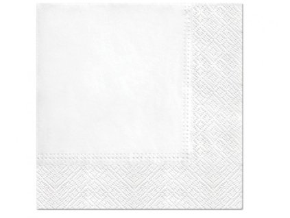 Papírové ubrousky - Bílé 33 x 33 cm
