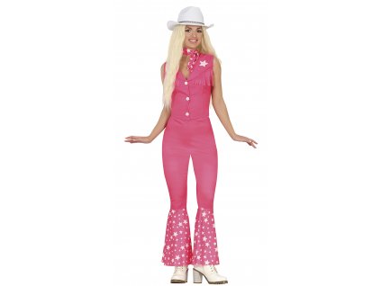 Dámsky kostým - Barbie, ružový overal (Velikost - dospělý S)