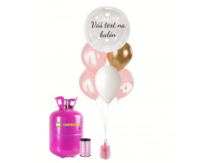Personalizovaný helium párty set 1. - ružový 13 ks
