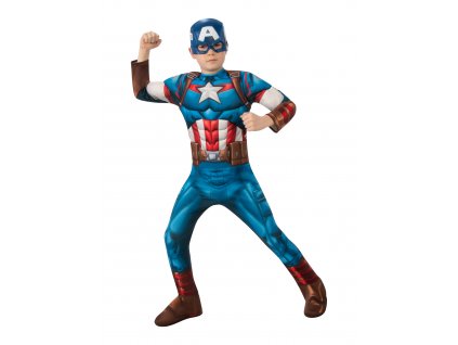 Detský kostým deluxe - Captain America (Velikost - děti M)