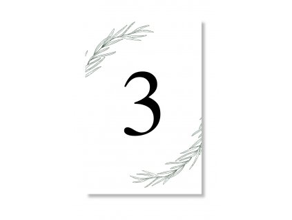 Číslo stola - Rosemary (Zvolte množství od 1 ks do 10 ks)