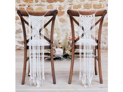 Dekorácia na stoličku - Macrame 2 ks