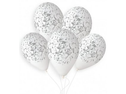 92277 1 balon mramor strieborny 33 cm 50 ks